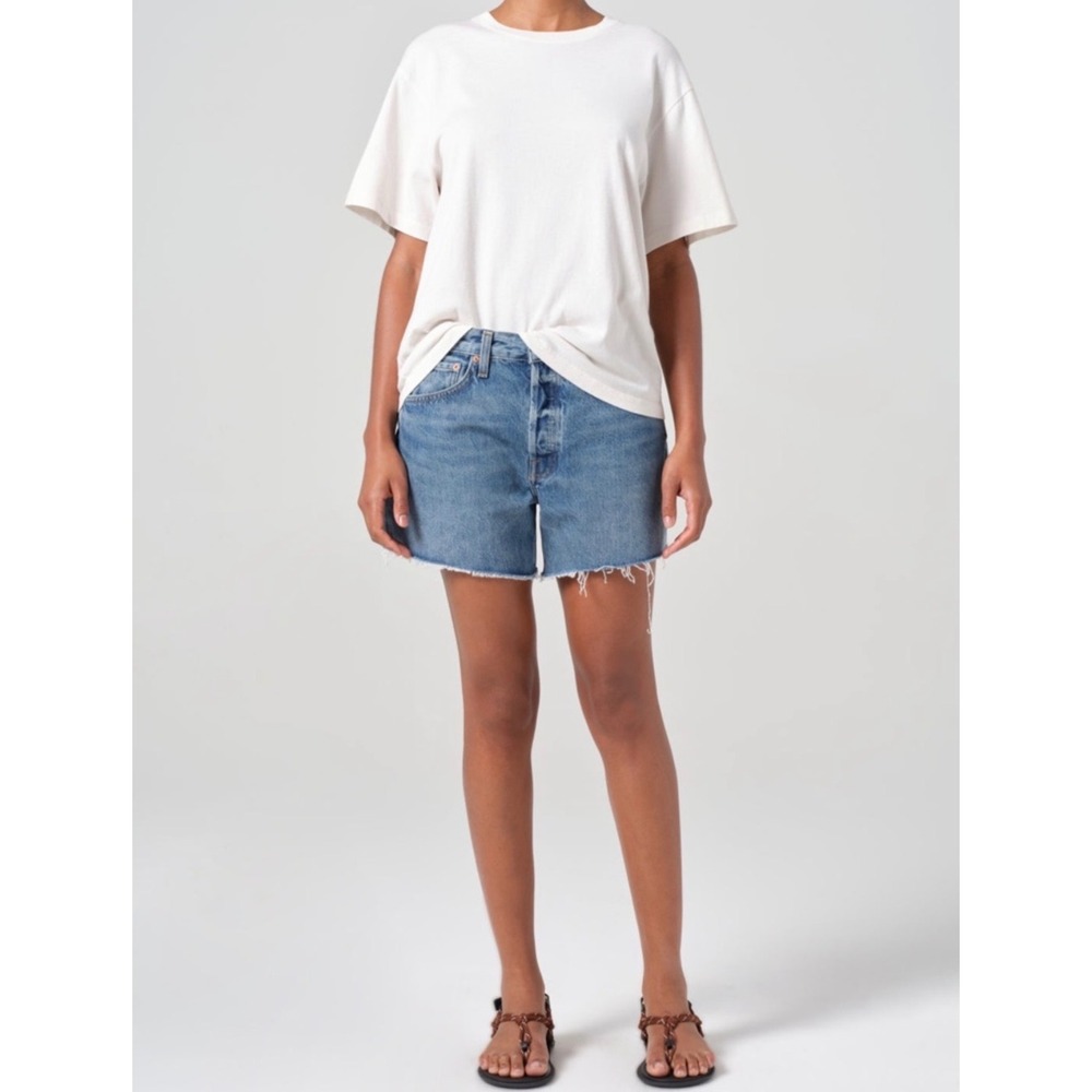 Agolde Light Blue Denim Jean Shorts